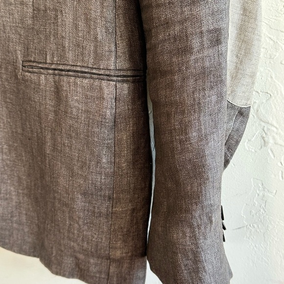 Angelico Franceschini 100% Linen Distressed Gray Blazer Sz 40R or M - Picture 2 of 16